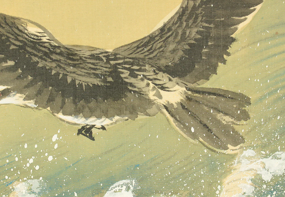 高橋秋華 Takahashi Shuka (1878-1952) Japanese art kakejiku kakemono wall hanging scroll / Hawk and Wave RD402 - Image 8