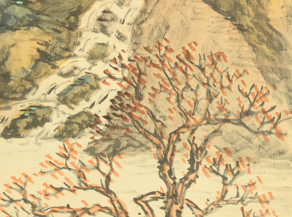 高須白雲 Takasu Hakuun (b1900) Japanese art kakejiku kakemono wall hanging scroll / 赤壁山水 Red Cliff Landscape - Sightseeing Boat under Moon and Cliff with Box RD327 - Image 21
