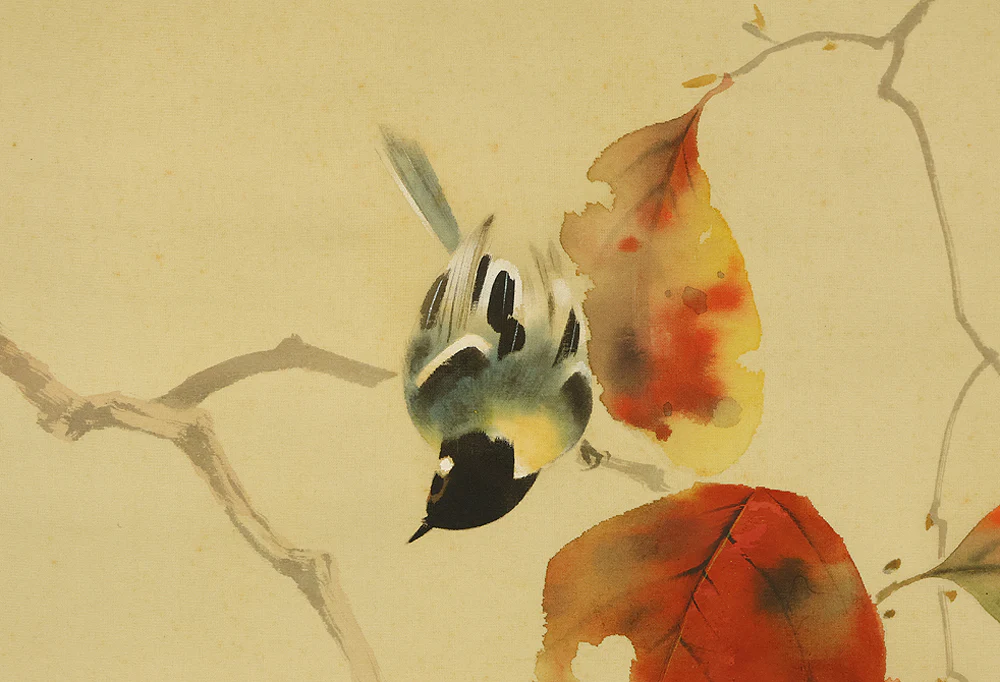 竹内栖鳳 Takeuchi Seiho (1864-1942) Japanese art kakejiku kakemono wall hanging scroll / Persimmons and Two Little Birds with Box RE349 - Image 8