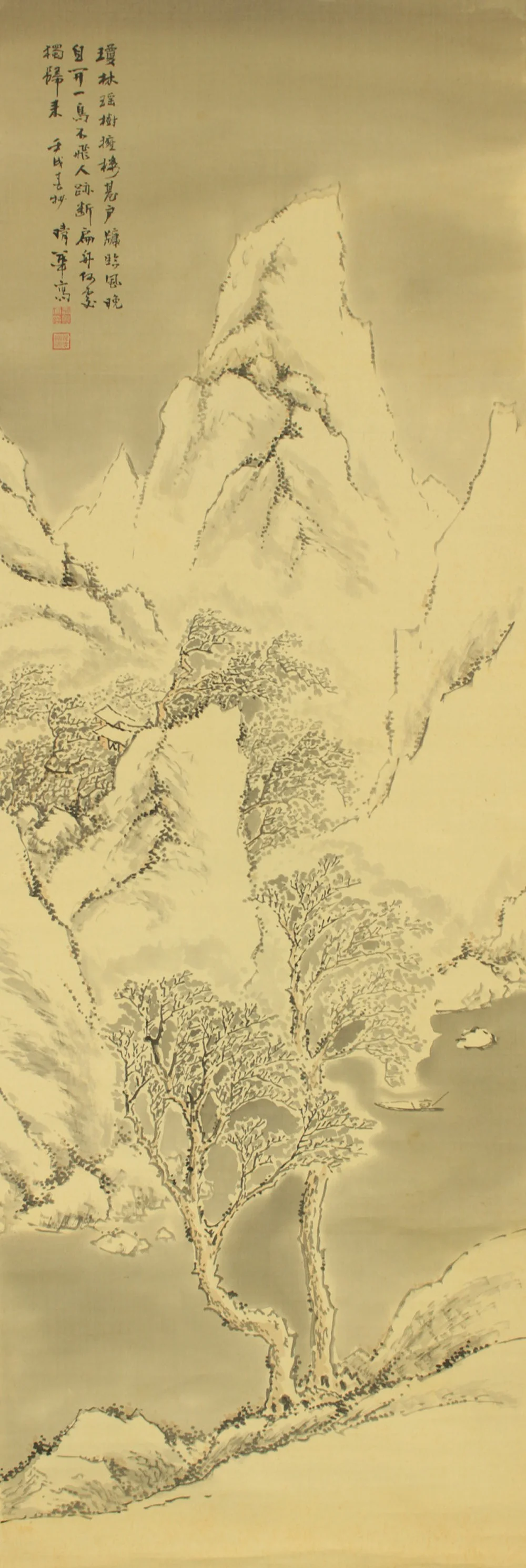 瀧脇晴華 Takiwaki Seika (1896-1949) Japanese art kakejiku kakemono wall hanging scroll / Winter Snow Landscape Sansui RD635 - Image 4