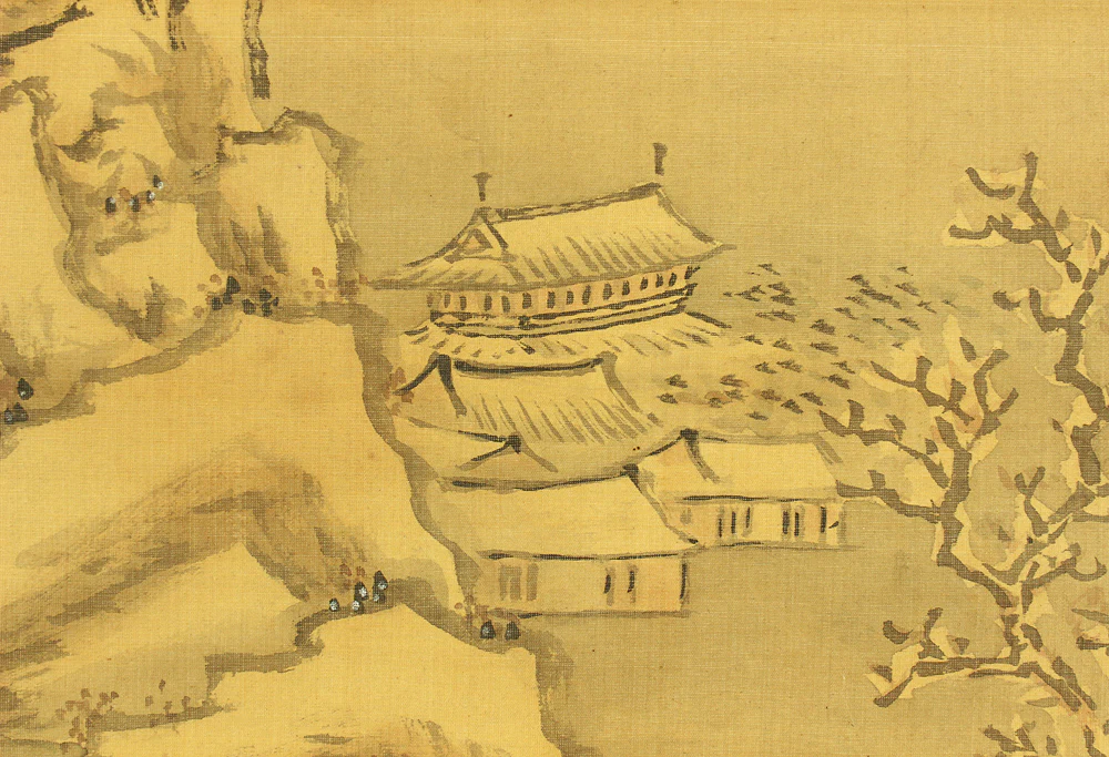 谷口藹山 Taniguchi Aizan (1816-1899) Japanese art kakejiku kakemono wall hanging scroll / Mountain, River, and Old Man Fishing Alone in Small Boat Winter Landscape with Box RD270 - Image 10