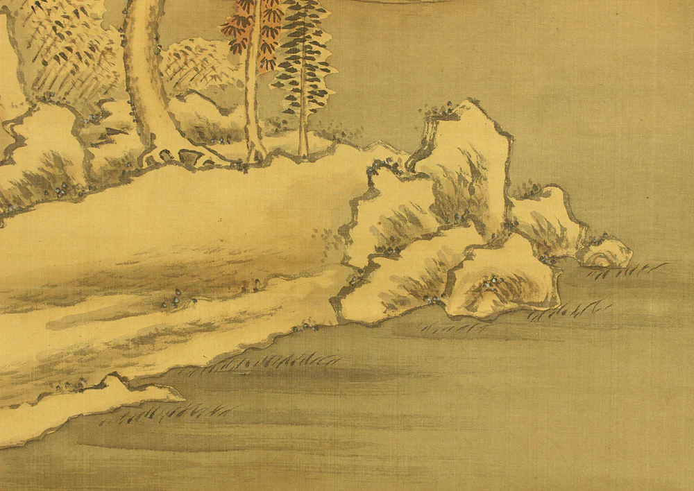 谷口藹山 Taniguchi Aizan (1816-1899) Japanese art kakejiku kakemono wall hanging scroll / Mountain, River, and Old Man Fishing Alone in Small Boat Winter Landscape with Box RD270 - Image 17