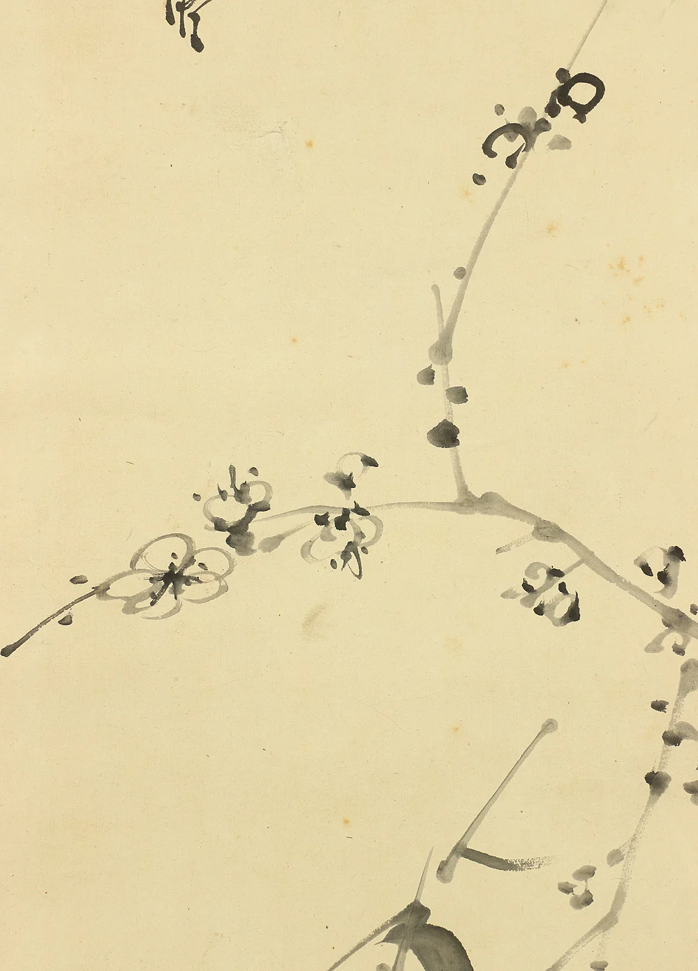 田能村直入Tanomura Chokunyu Japanese antique art kakejiku kakemono wall hanging scroll / Mt. Fuji, pine, bamboo & ume tree with Box W874 - Image 11