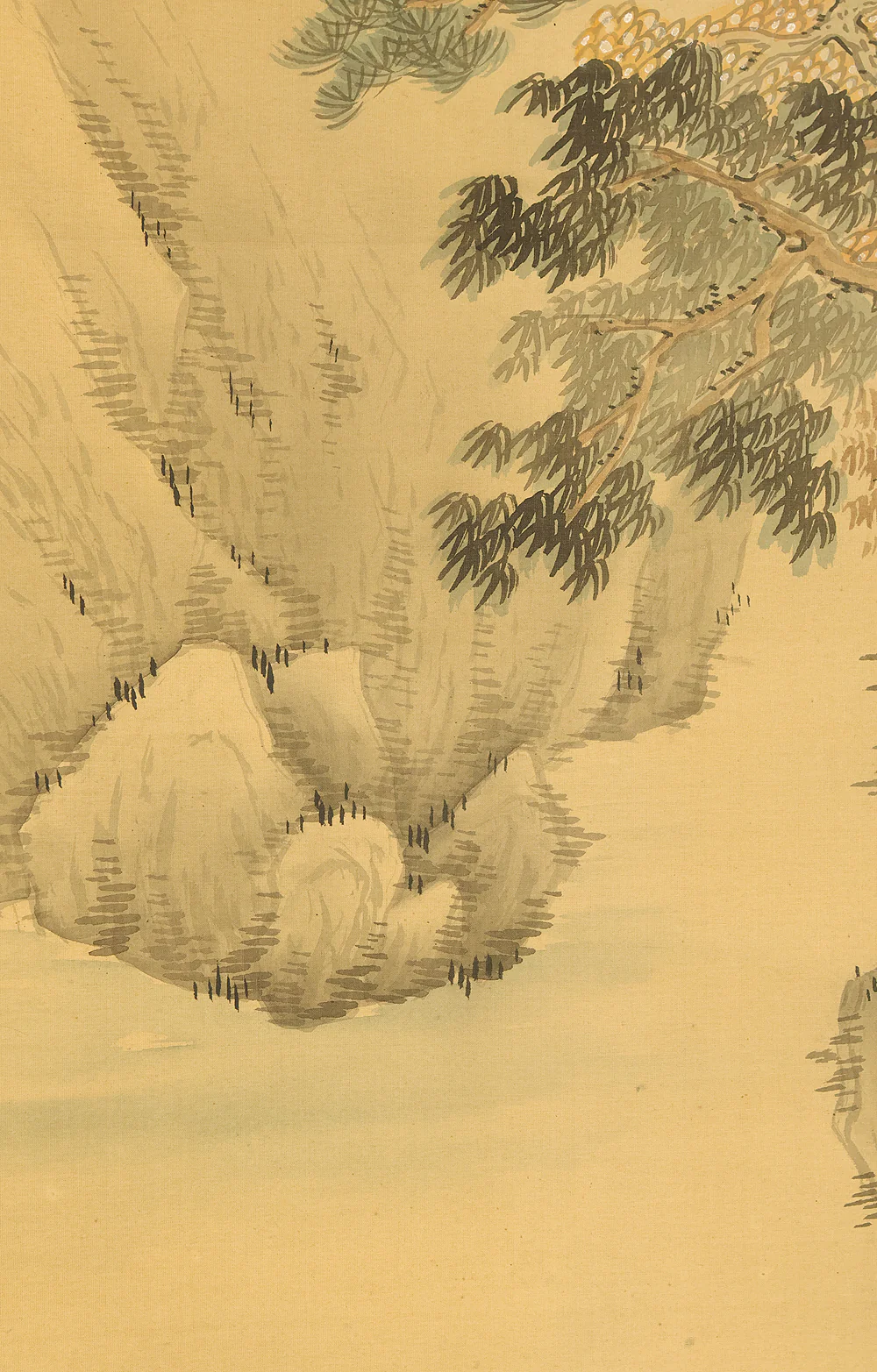 田崎草雲 Tazaki Soun (1815-1898) Japanese art kakejiku kakemono wall hanging scroll / 赤壁山水 Red Cliff Landscape - Boating and Cliff with Box RE241 - Image 11