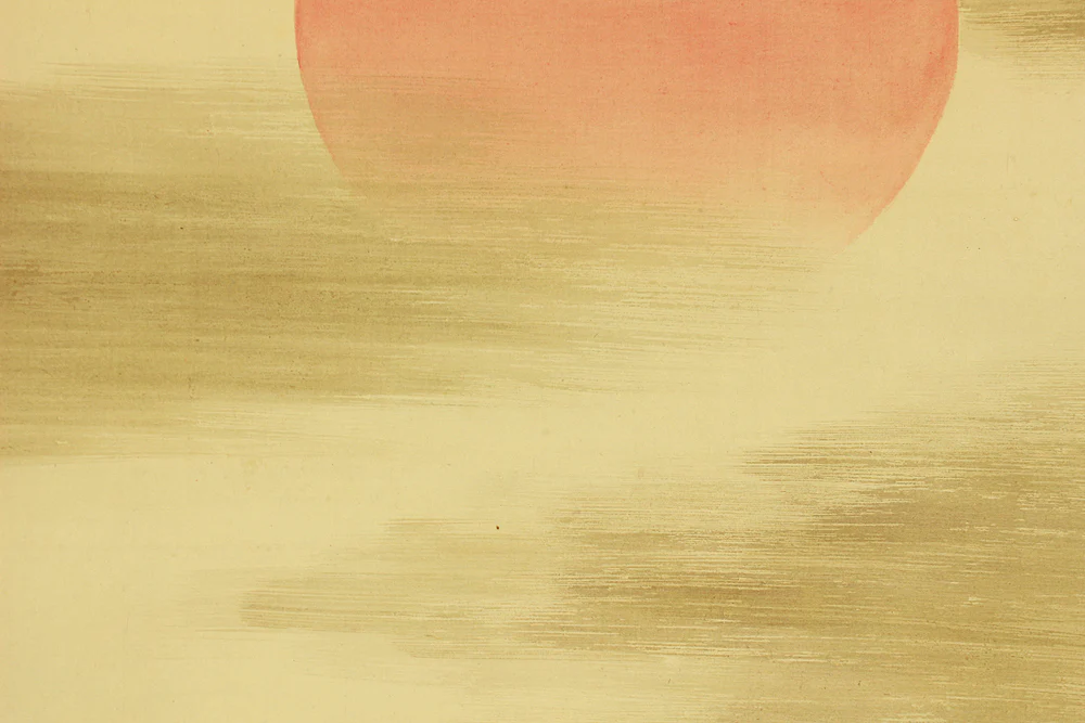 多田香疇 Tada Kochu (b1873) Japanese art Kakejiku Kakemono wall Hanging Scroll / Rising Sun and Waves with Box RD609 - Image 7