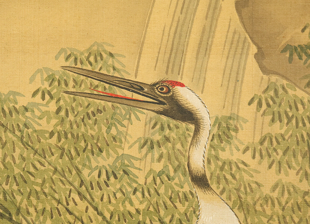 土佐光貞 Tosa Mitsusada (1738-1806) Japanese antique art kakejiku kakemono wall hanging scroll / Mount Horai Pine Tree, Cranes and Tortoise with Box RE227 - Image 11