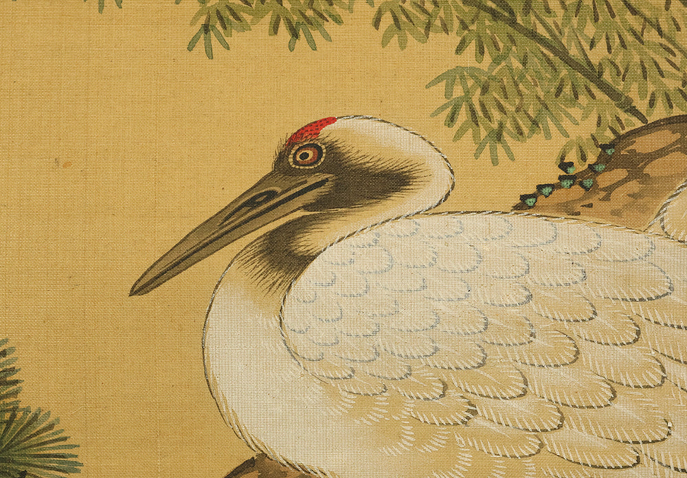 土佐光貞 Tosa Mitsusada (1738-1806) Japanese antique art kakejiku kakemono wall hanging scroll / Mount Horai Pine Tree, Cranes and Tortoise with Box RE227 - Image 13