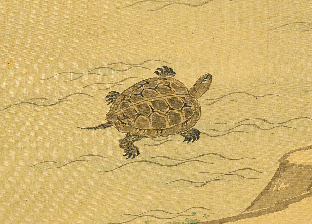 土佐光貞 Tosa Mitsusada (1738-1806) Japanese antique art kakejiku kakemono wall hanging scroll / Mount Horai Pine Tree, Cranes and Tortoise with Box RE227 - Image 17