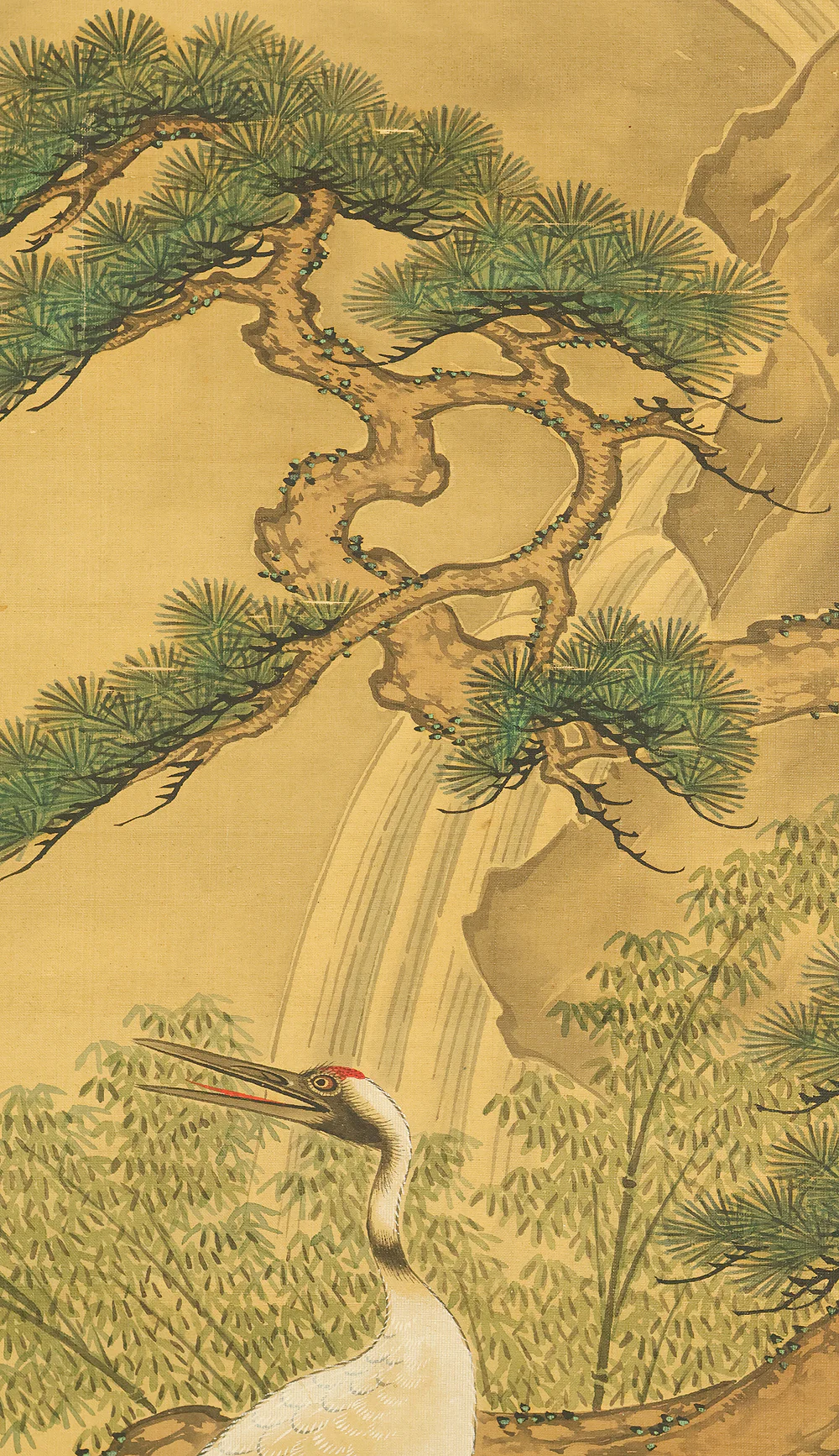 土佐光貞 Tosa Mitsusada (1738-1806) Japanese antique art kakejiku kakemono wall hanging scroll / Mount Horai Pine Tree, Cranes and Tortoise with Box RE227 - Image 7