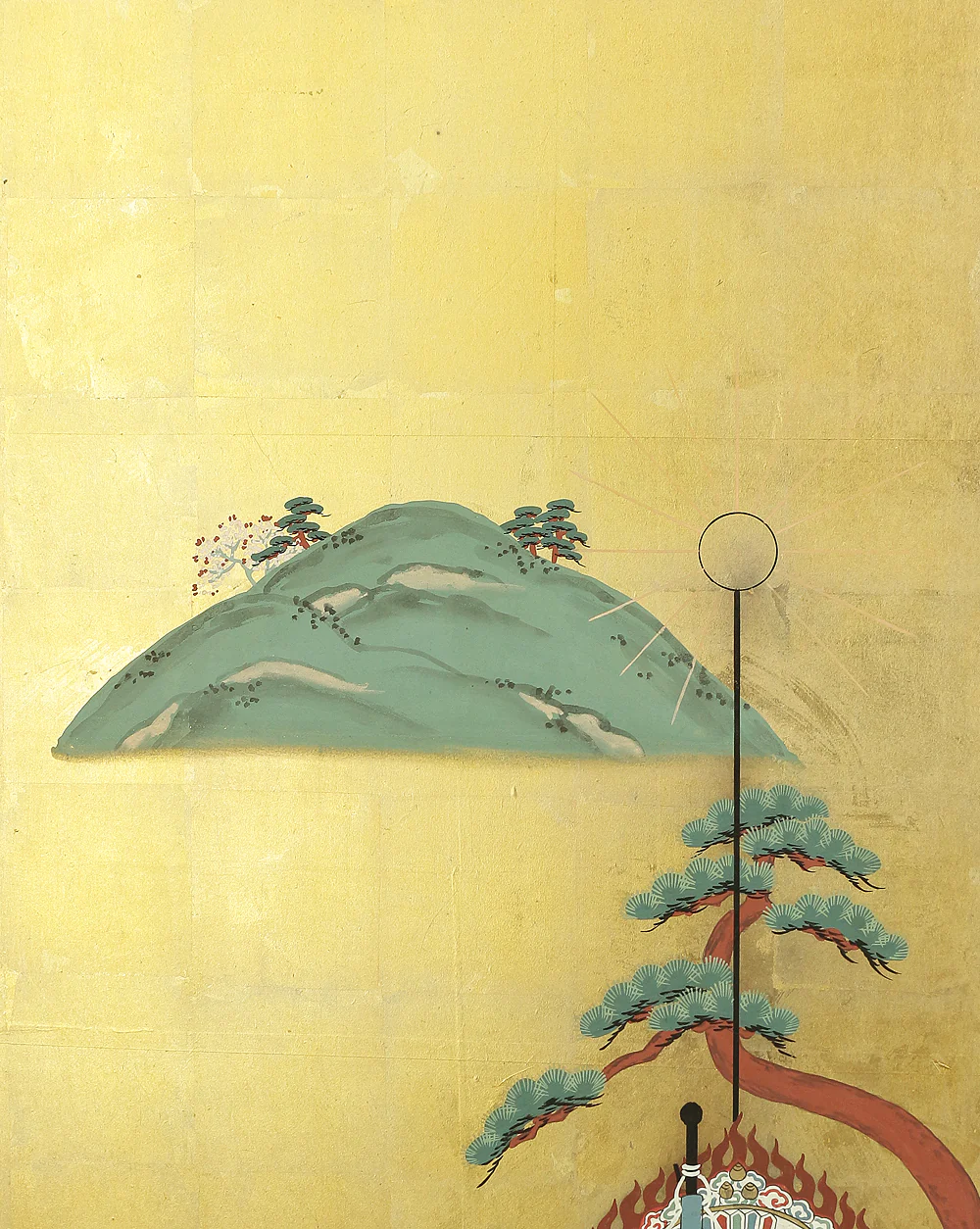 土佐光貞 Tosa Mitsusada (1738-1806) Japanese Paired Byobu Room divider 6 panels Folding screens "Gold Leaf Yamato-e (Classical Japanese style painting) Figures Scenery" V826 - Image 66
