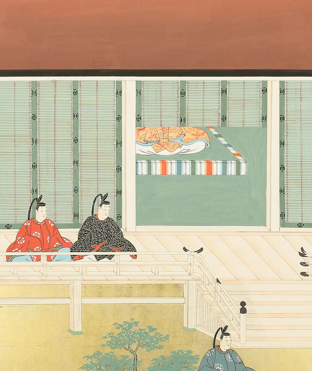 土佐光貞 Tosa Mitsusada (1738-1806) Japanese Paired Byobu Room divider 6 panels Folding screens "Gold Leaf Yamato-e (Classical Japanese style painting) Figures Scenery" V826 - Image 85