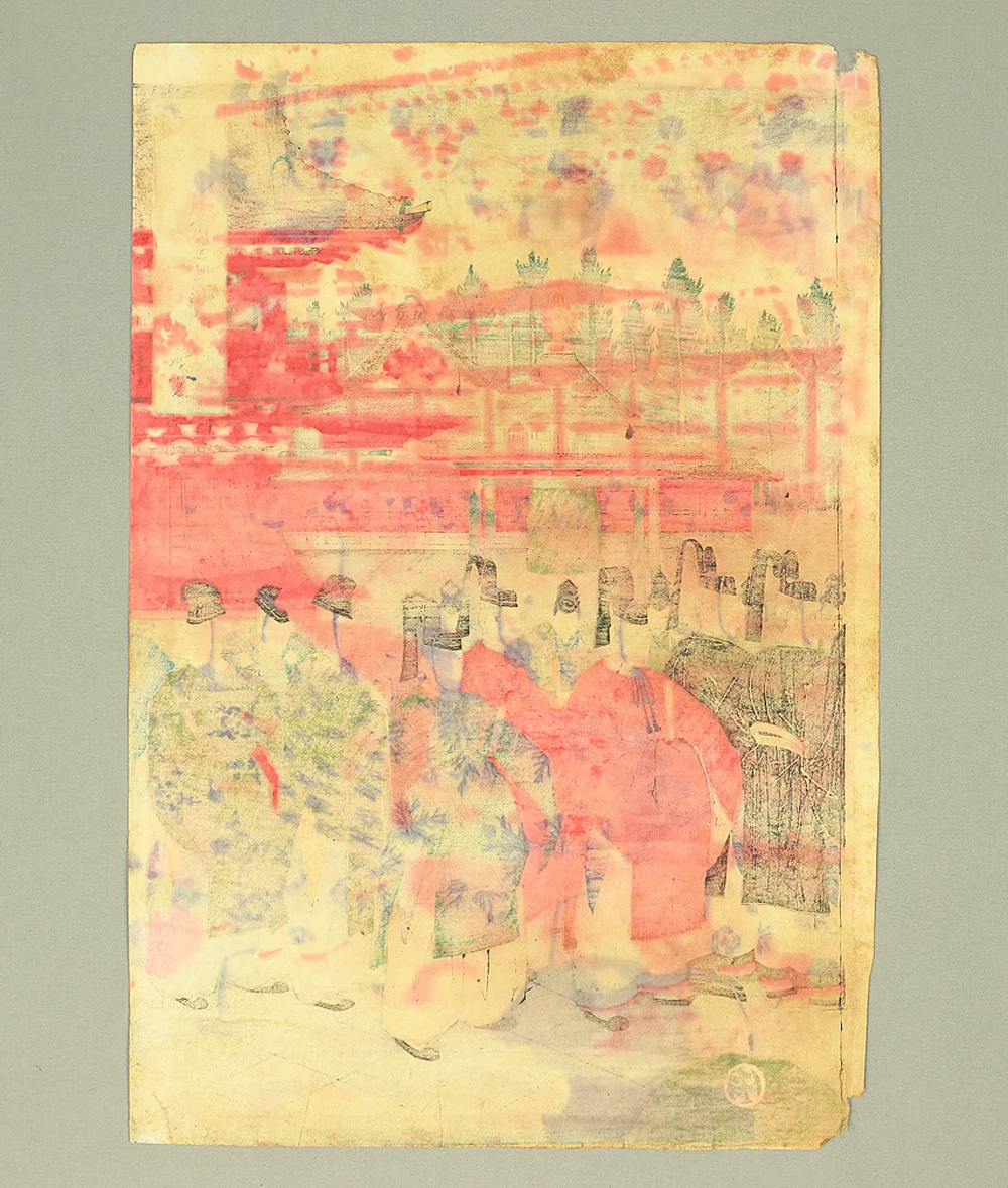 東洲勝月 Toshu Shogetsu (1849-1895) Japanese antique art Original Triptych Woodblock prints (3) / Tokugawa Shogun Nikko Shasan 徳川将軍日光御社参 - 1889 OW263 - Image 13