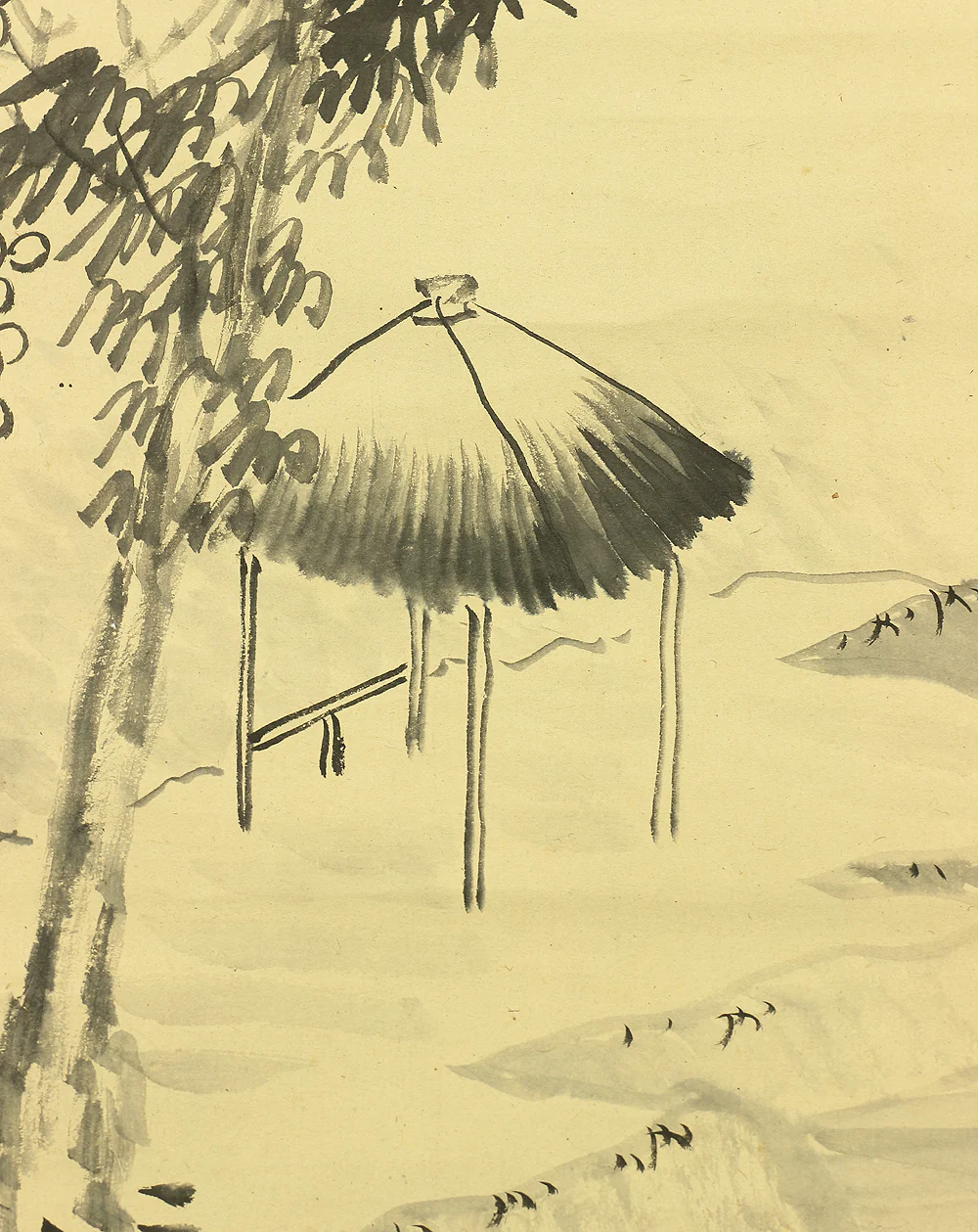 十時梅厓 Totoki Baigai (1749-1804) Japanese antique art kakejiku kakemono wall hanging scroll / Riverside Hermitage Landscape with Box - Appraised by Hirao Chikuka in 1922 RA650 - Image 12