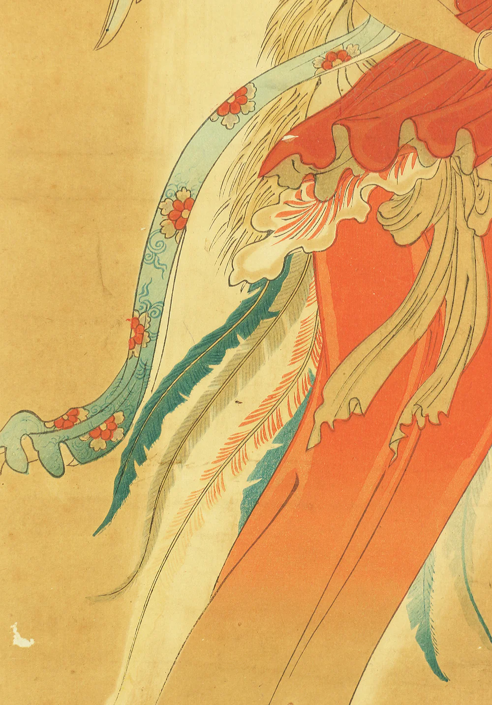 豊原国周 Toyohara Kunichika (1835-1900) Japanese antique art Woodblock Print Kakejiku Hanging scroll / Tennyo 天女 Ogami Kikugoro 尾上菊五郎 Hagoromo 羽衣 A347 - Image 13
