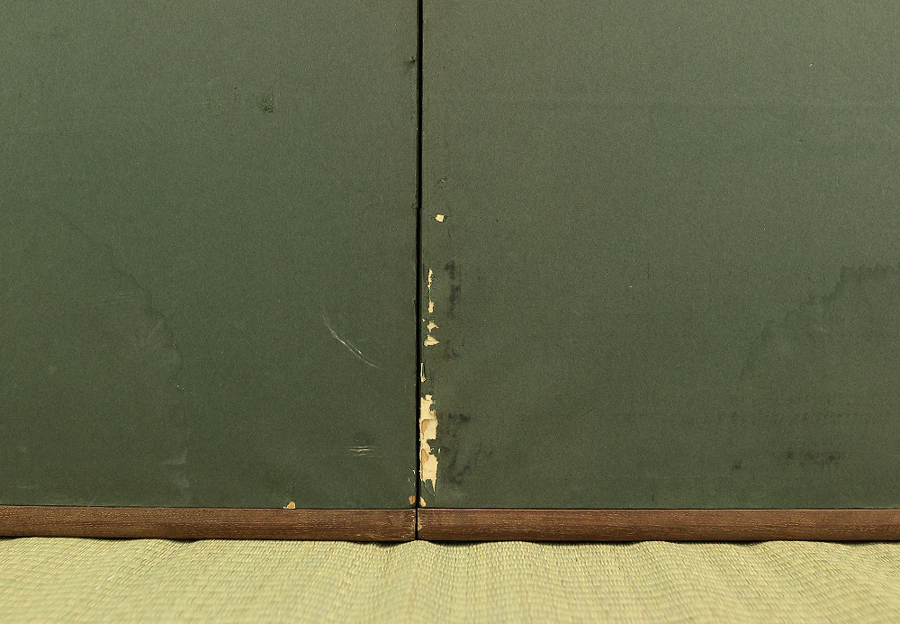 土屋嶺雪 Tsuchiya Reisetsu Byobu Folding Screen Room divider Two panels / Twin Cranes, Pine Trees, and Bamboo VA578 - Image 32