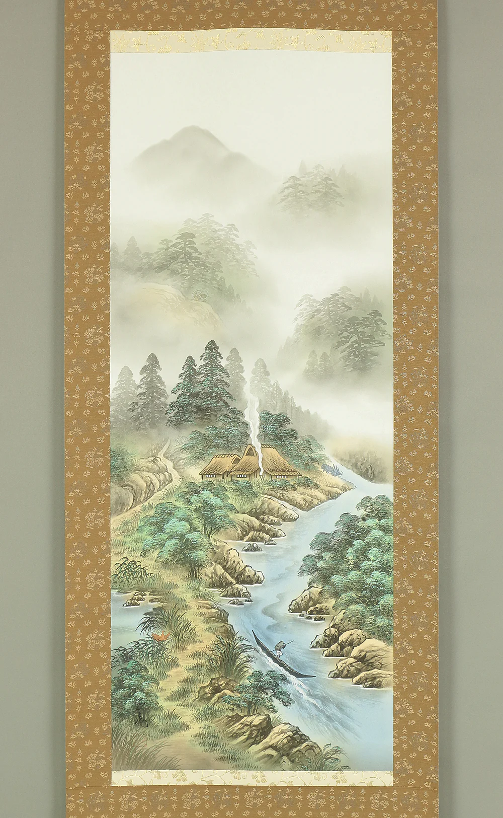 坪内正庵 Tubouchi Shoan Japanese art kakejiku kakemono wall hanging scroll / 風水四神相応図 with Original Box (Tomobako) RC103