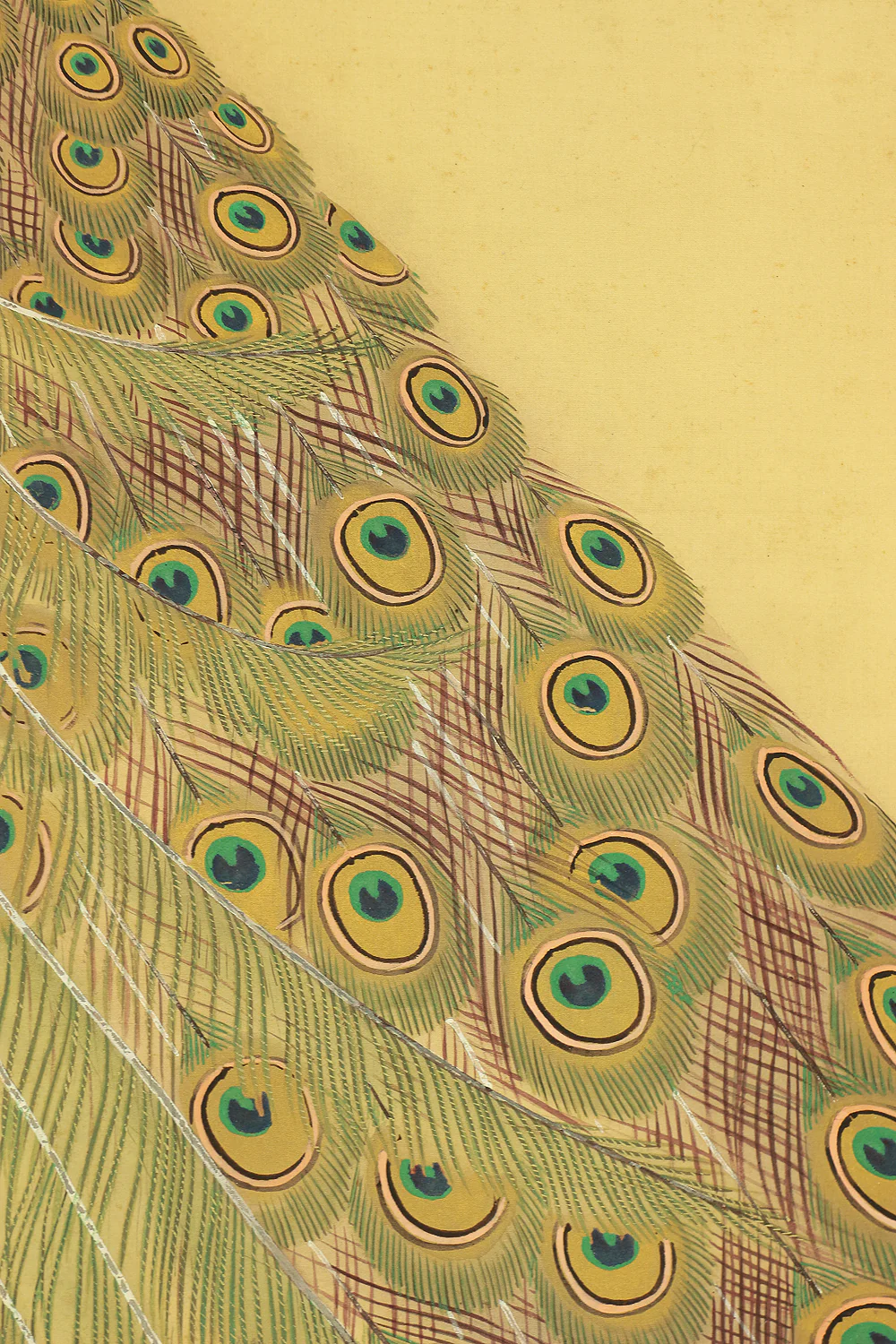 上田耕文 Ueda Kobun (b1886) Japanese art kakejiku kakemono wall hanging scroll / Peafowl and Peony with Original Box (Tomobako) RB941 - Image 10