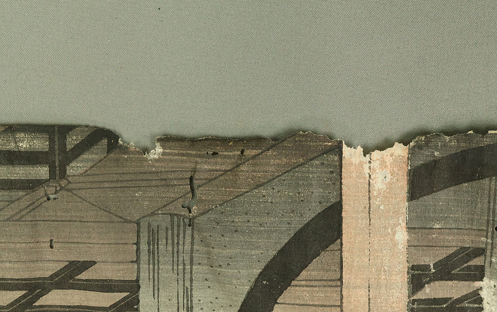 歌川広重 Utagawa Hiroshige (1797-1858) Japanese Triptych Original Ukiyo-e Woodblock print (3) / 'Yokohama Ganki Mikominozu' 横濱岩亀見込之図 (Yokohama's Pleasure Quarter) OW398 - Image 31