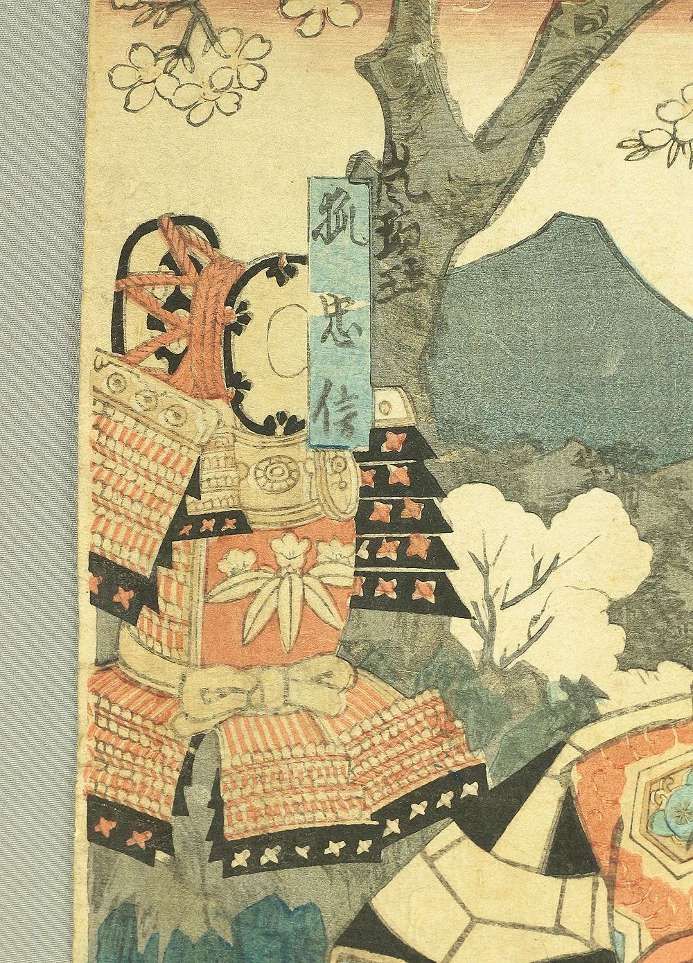 歌川国貞 Utagawa Kunisada (1786-1865) Japanese antique art Original Diptych Ukiyo-e woodblock print / 静御前 Shizuka Gozen & Fox disguised as 佐藤忠信 Sato Tadanobu OW129 - Image 10