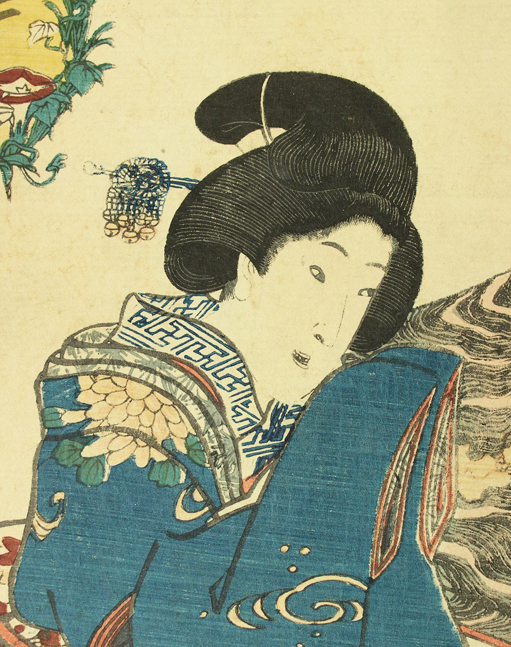 歌川国貞 Utagawa Kunisada (1786-1865) Japanese antique art Original Ukiyo-e woodblock print / 'Junishi no Uchi Ushi' (Second Sign of Eto) 十二支乃内 丑 - 1852 (Kaei 5) OW219 - Image 5