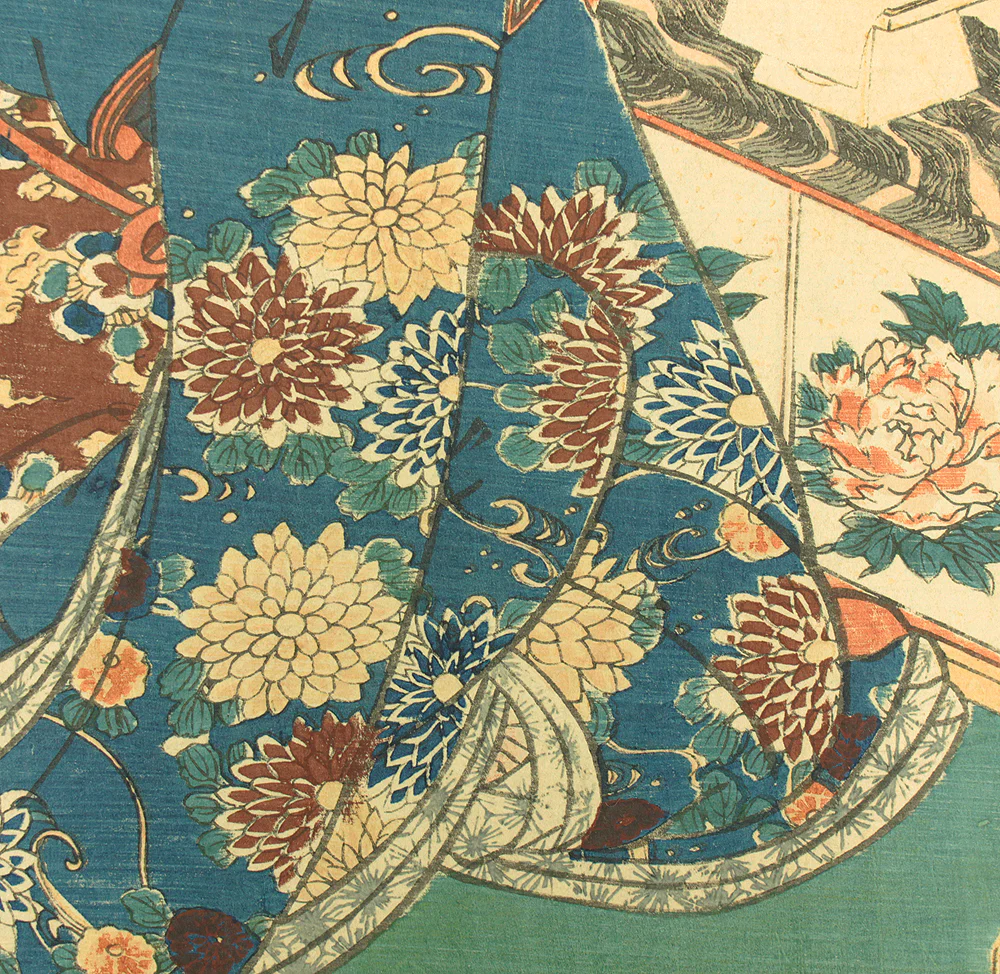 歌川国貞 Utagawa Kunisada (1786-1865) Japanese antique art Original Ukiyo-e woodblock print / 'Junishi no Uchi Ushi' (Second Sign of Eto) 十二支乃内 丑 - 1852 (Kaei 5) OW219 - Image 7