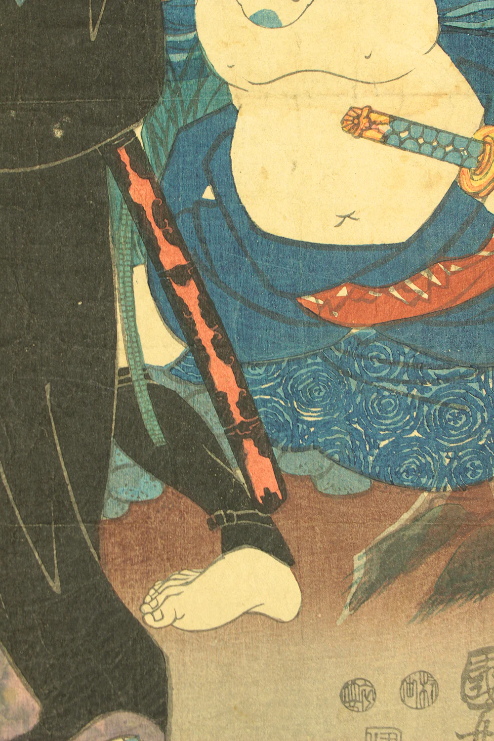歌川国芳 Utagawa Kuniyoshi (1797-1861) Original Woodblock Print - Kabuki Actor - Gunhachi 軍八, Yakko Isobei 奴 磯平 OW367 - Image 13