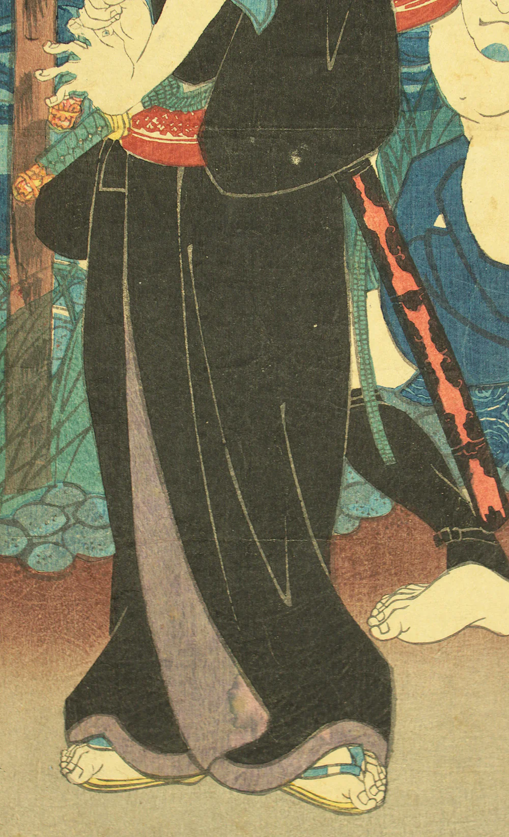 歌川国芳 Utagawa Kuniyoshi (1797-1861) Original Woodblock Print - Kabuki Actor - Gunhachi 軍八, Yakko Isobei 奴 磯平 OW367 - Image 7