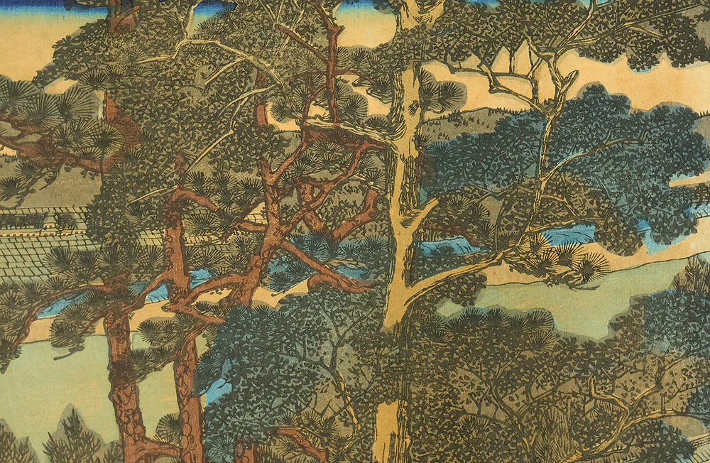 歌川貞秀 Utagawa Sadahide (1807-1879) Japanese art Triptych Original Woodblock print (3) / 'Kyoto Shimogamo Tadasunomiori Shokei' 京都下加茂糺の森勝景 (Shimogamo Shrine in Kyoto) OW397 - Image 16