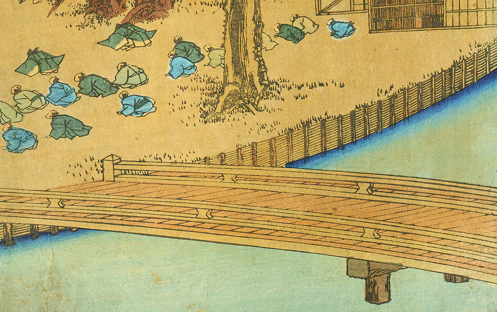 歌川貞秀 Utagawa Sadahide (1807-1879) Japanese art Triptych Original Woodblock print (3) / 'Kyoto Shimogamo Tadasunomiori Shokei' 京都下加茂糺の森勝景 (Shimogamo Shrine in Kyoto) OW397 - Image 23