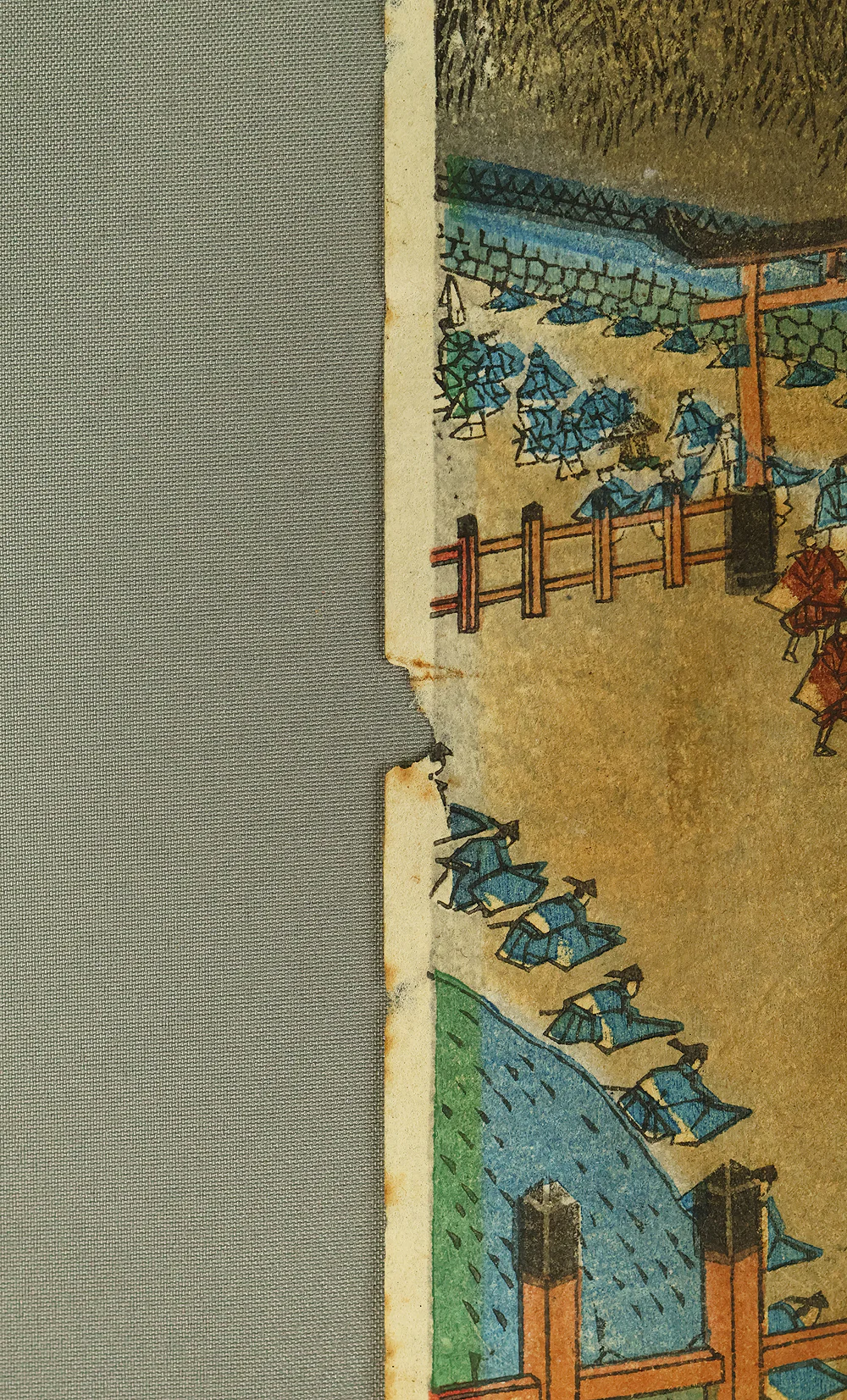 歌川貞秀 Utagawa Sadahide (1807-1879) Japanese art Triptych Original Woodblock print (3) / 'Kyoto Shimogamo Tadasunomiori Shokei' 京都下加茂糺の森勝景 (Shimogamo Shrine in Kyoto) OW397 - Image 35