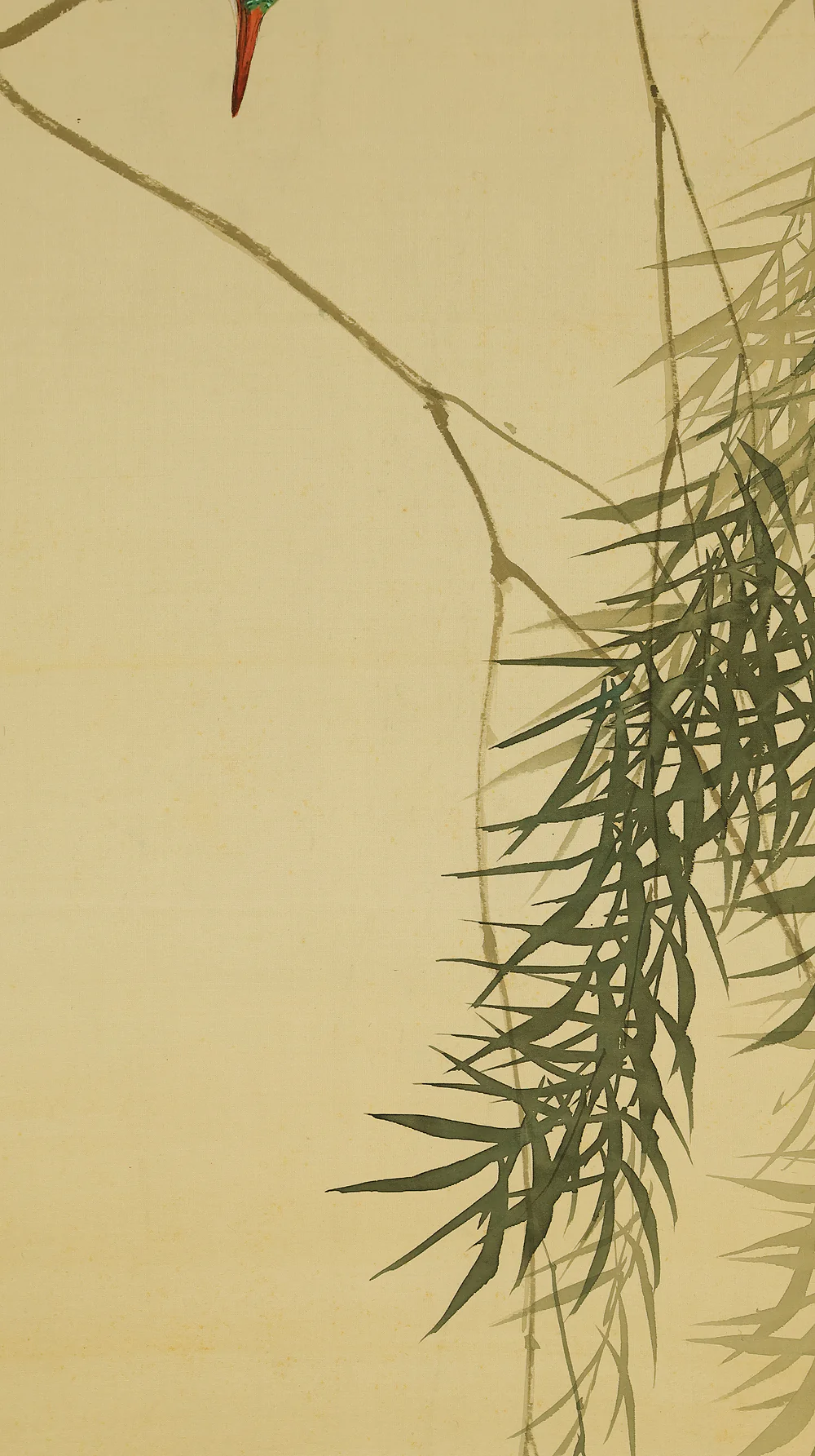 渡辺公観 Watanabe Kokan (1877-1938) Japanese art kakejiku kakemono wall hanging scroll / Kingfisher Perched on Branch with Original Box (Tomobako) RE956 - Image 9