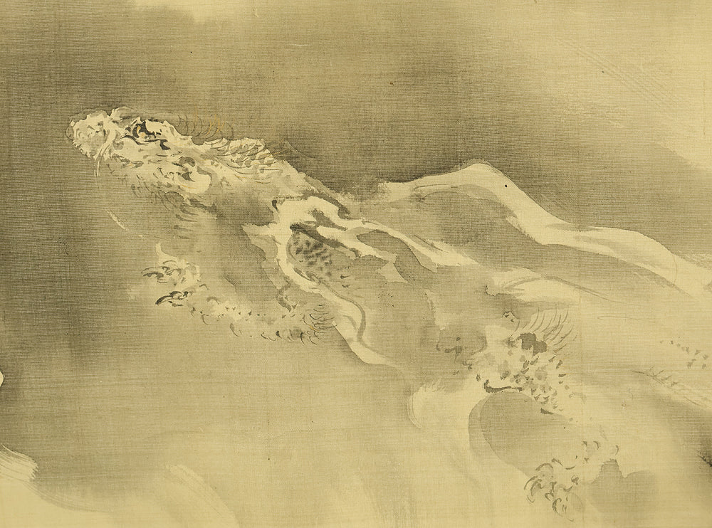 山形素眞 Yamagata Soshin (1818-1862) Japanese antique art kakejiku kakemono wall hanging scroll / Dragon Crossing Over Mount Fuji with Box RE226 - Image 8