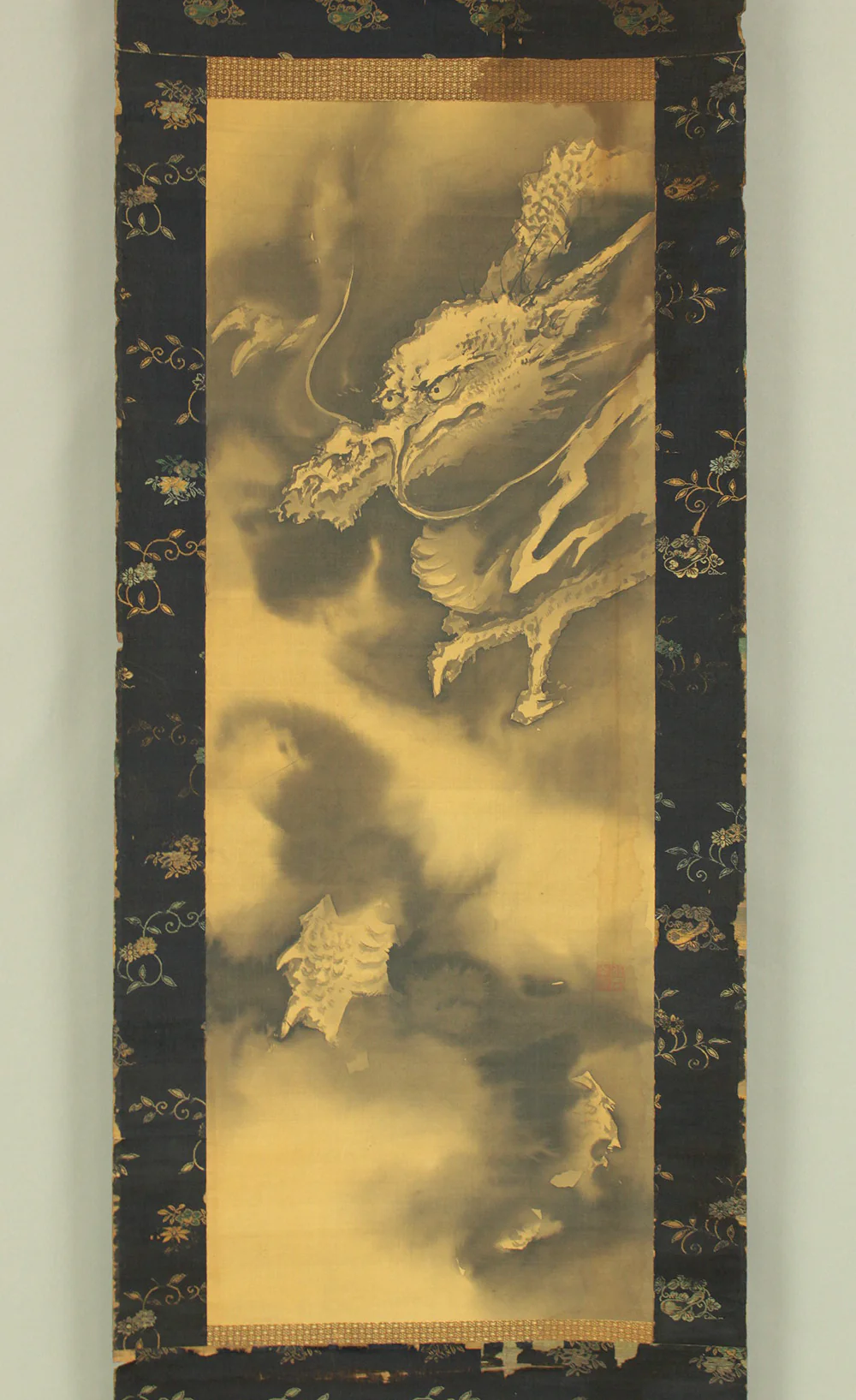 山口南嶺 Yamaguchi Nanrei Japanese antique art paired kakejiku kakemono wall hanging scroll / Suiboku Ink Dragon and Tiger with Box RD508 - Image 2