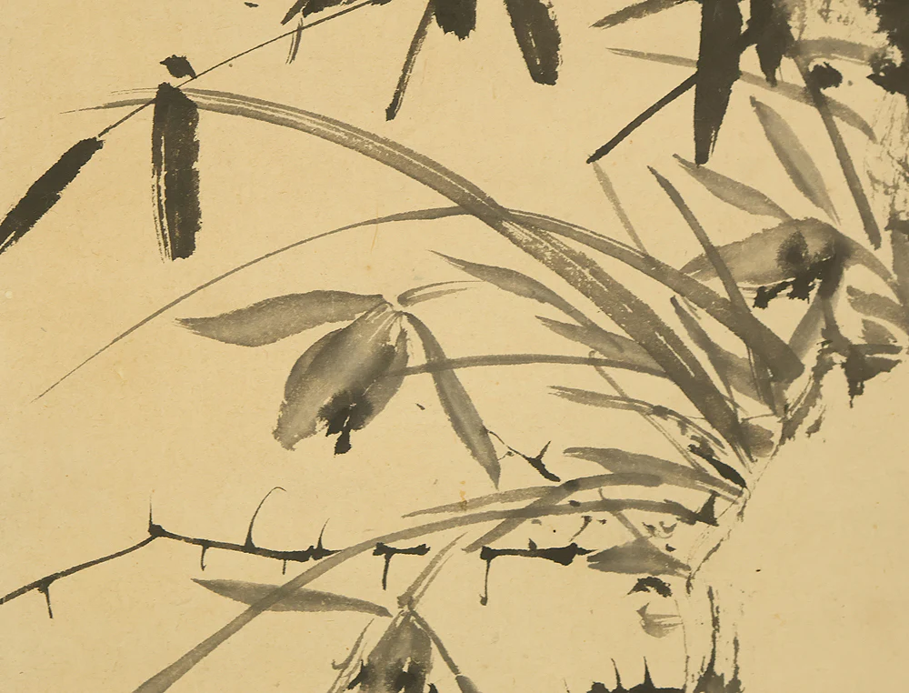 山本梅逸 Yamamoto Baiitsu (1783-1856) Japanese antique art Kakejiku Kakemono wall hanging scroll / Bamboo and Rock RE940 - Image 9
