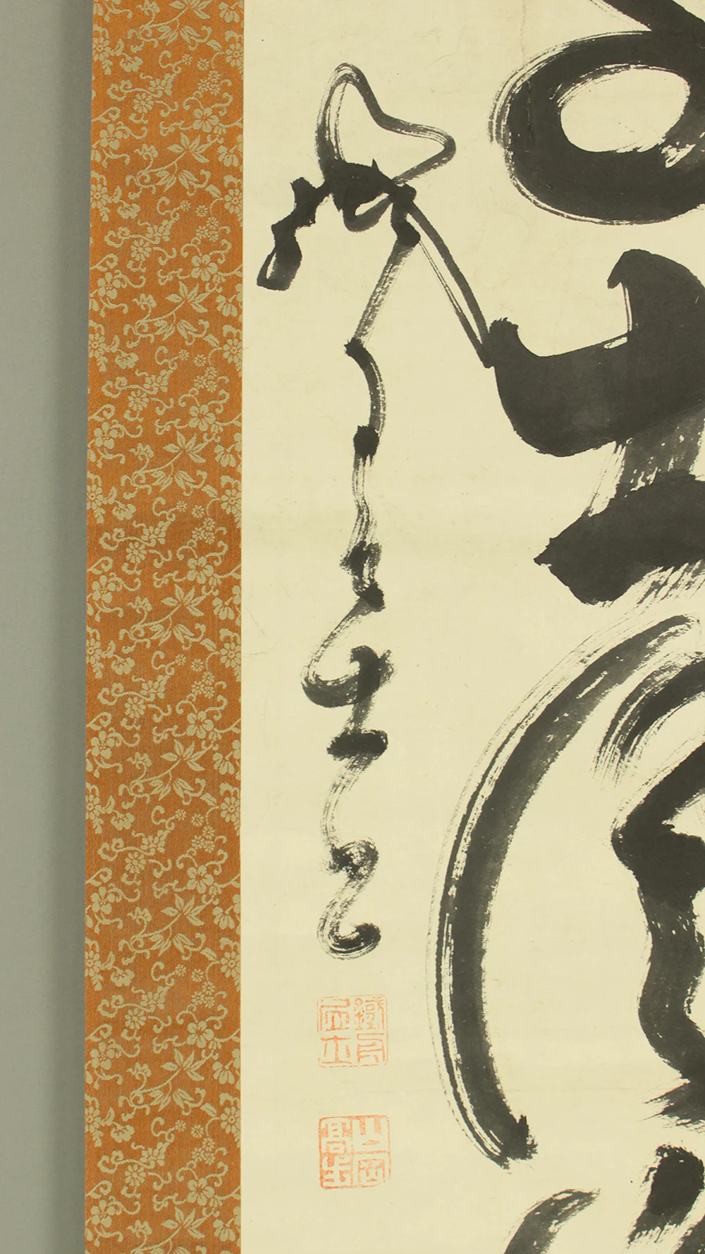 山岡鉄舟 Yamaoka Tesshu (1836-1888) Japanese antique art kakejiku kakemono wall hanging scroll / 處士風流水石間 One Line Calligraphy with Box RD399 - Image 10