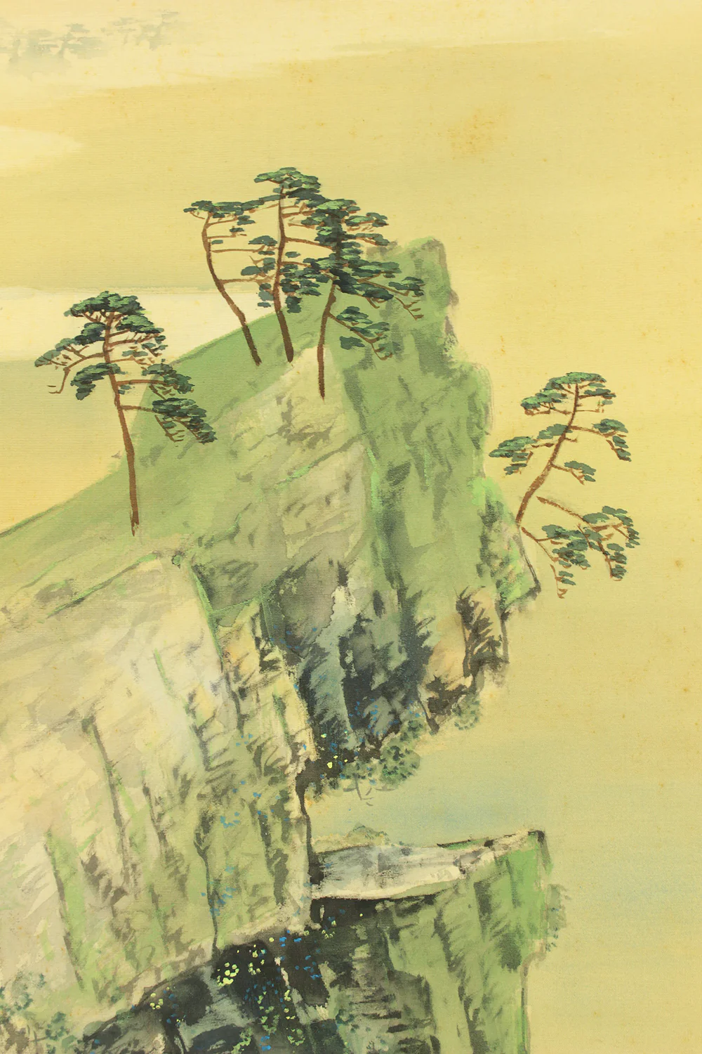 山下竹斎 Yamashita Chikusai (1885-1973) Japanese art kakejiku kakemono wall hanging scroll / Mount Horai Rising Sun and Cranes with Original Double Box (Tomobako) RD551 - Image 9