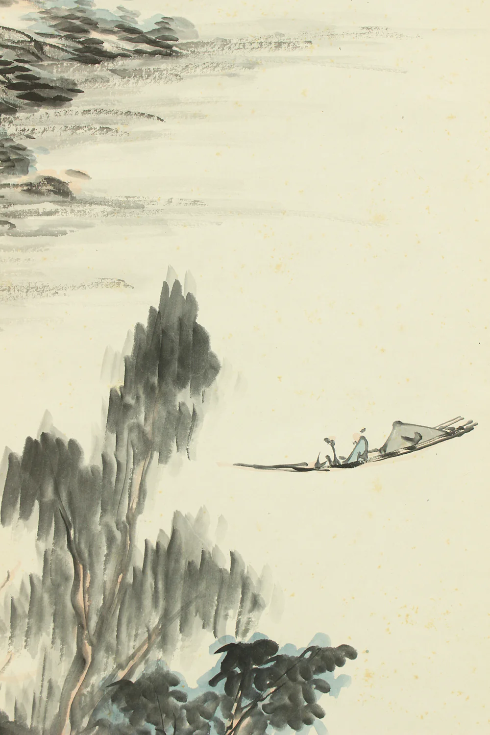 安田鴨波 Yasuda Koha (1863-1929) Japanese art kakejiku kakemono wall hanging scroll / Light Colored Ink Landscape Sansui RD372 - Image 13
