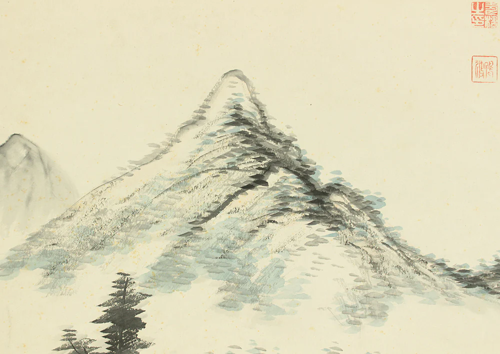 安田鴨波 Yasuda Koha (1863-1929) Japanese art kakejiku kakemono wall hanging scroll / Light Colored Ink Landscape Sansui RD372 - Image 7