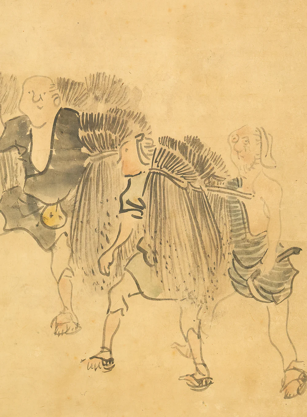 与謝蕪村 Yosa Buson (1716-1784) Japanese antique art kakejiku kakemono wall hanging scroll / Farmers Carrying Rice Ears with Certificate and Box RD929 - Image 5