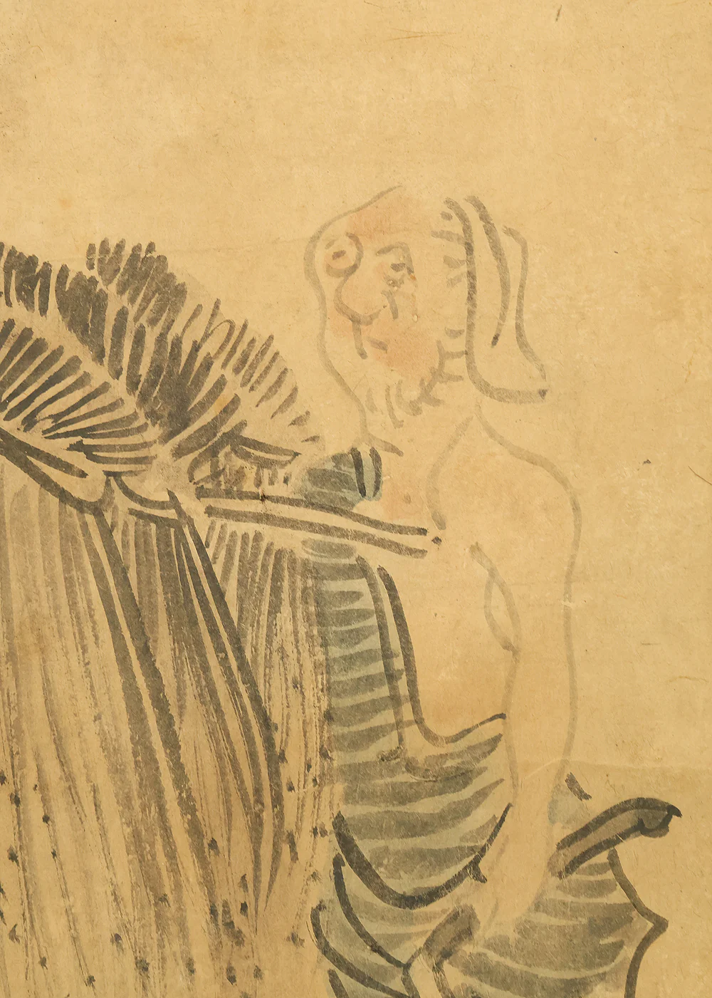 与謝蕪村 Yosa Buson (1716-1784) Japanese antique art kakejiku kakemono wall hanging scroll / Farmers Carrying Rice Ears with Certificate and Box RD929 - Image 6