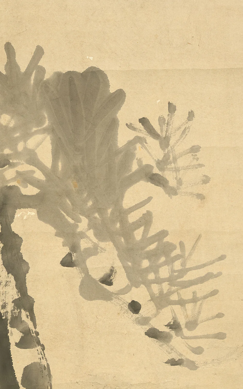与謝蕪村 Yosa Buson (1716-1784) Japanese antique art kakejiku kakemono wall hanging scroll / Suiboku Ink Pine Tree RF110 - Image 7