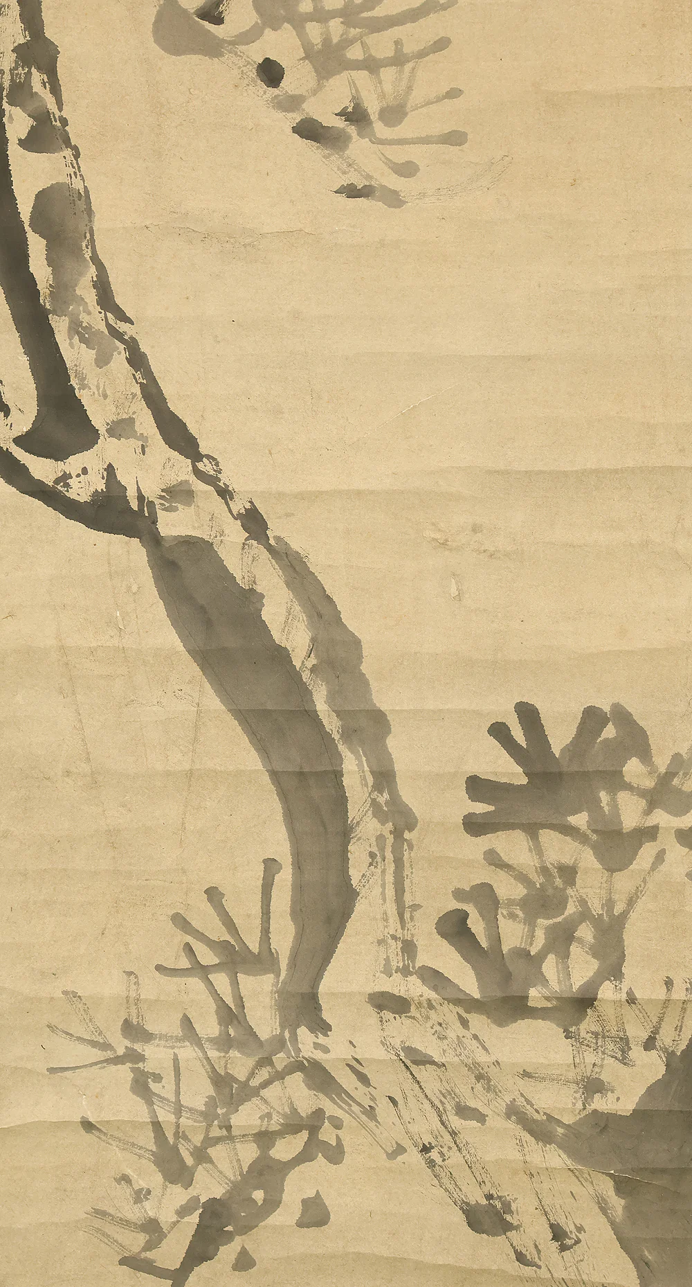 与謝蕪村 Yosa Buson (1716-1784) Japanese antique art kakejiku kakemono wall hanging scroll / Suiboku Ink Pine Tree RF110 - Image 8