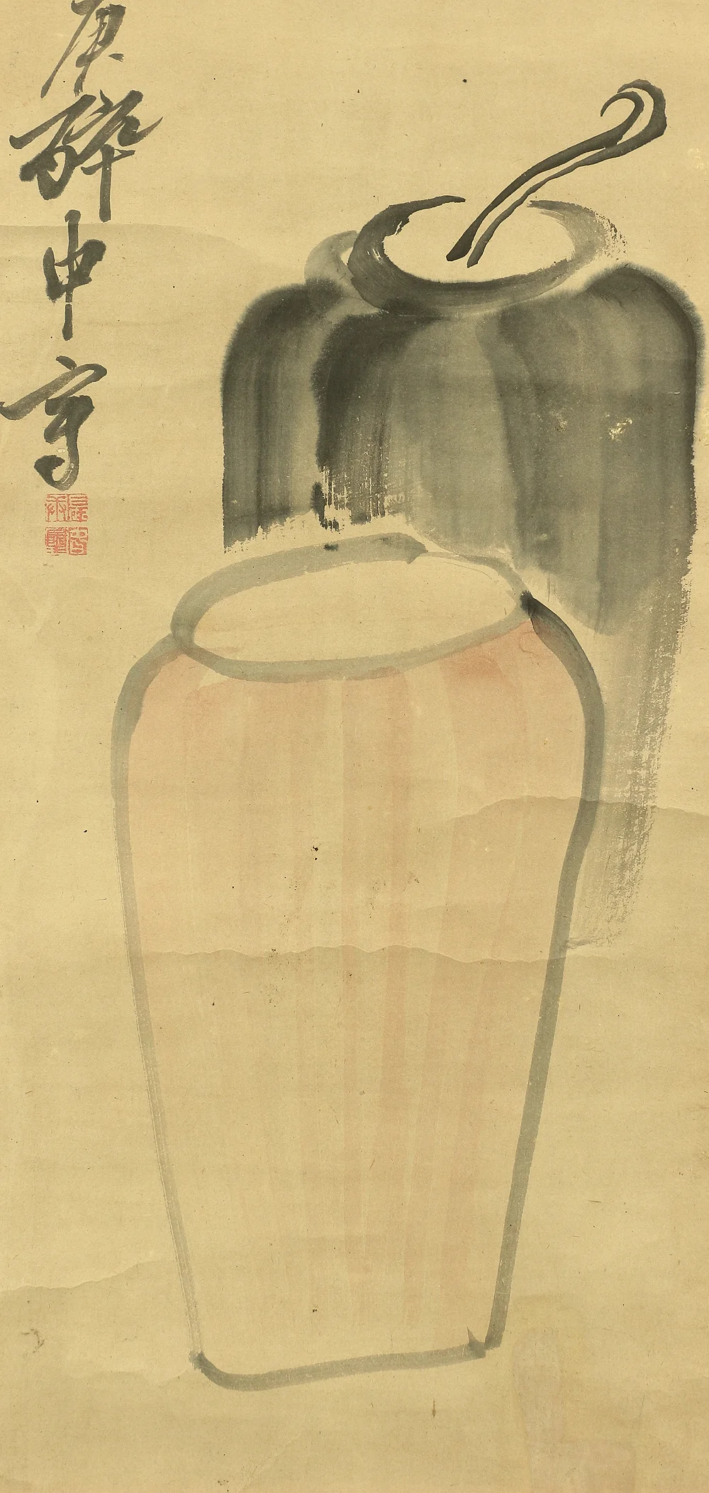 与謝蕪村 Yosa Buson  (1716-1784) Japanese antique art kakejiku kakemono wall hanging scroll / Pots A430 - Image 6