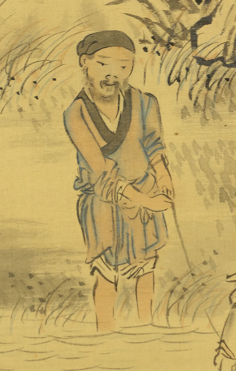 与謝蕪村 Yosa Buson (1716-1784) Japanese antique art kakejiku kakemono wall hanging scroll / Horse and Figure Sansui Landscape RB840 - Image 12