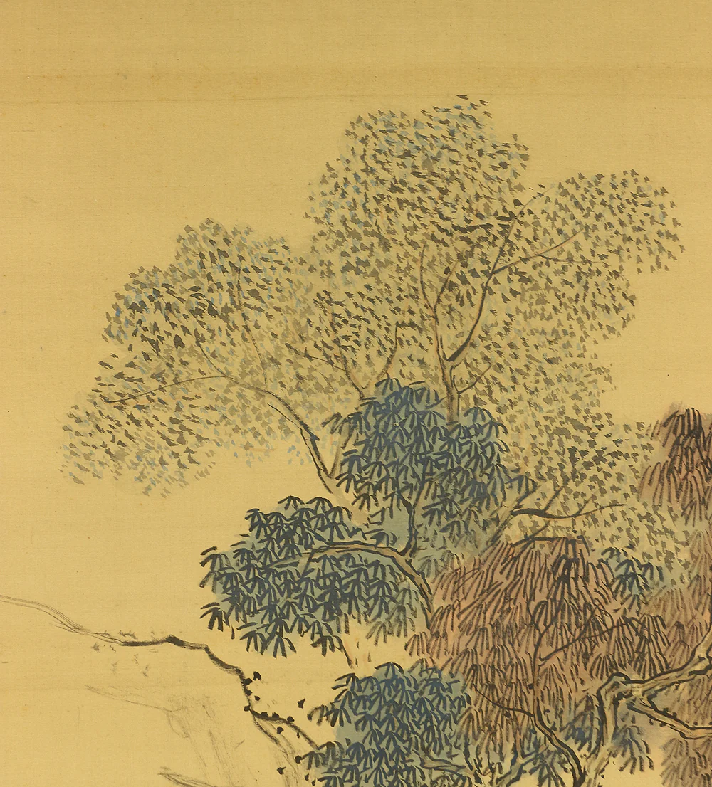 与謝蕪村 Yosa Buson (1716-1784) Japanese antique art kakejiku kakemono wall hanging scroll / Horse and Figure Sansui Landscape RB840 - Image 5