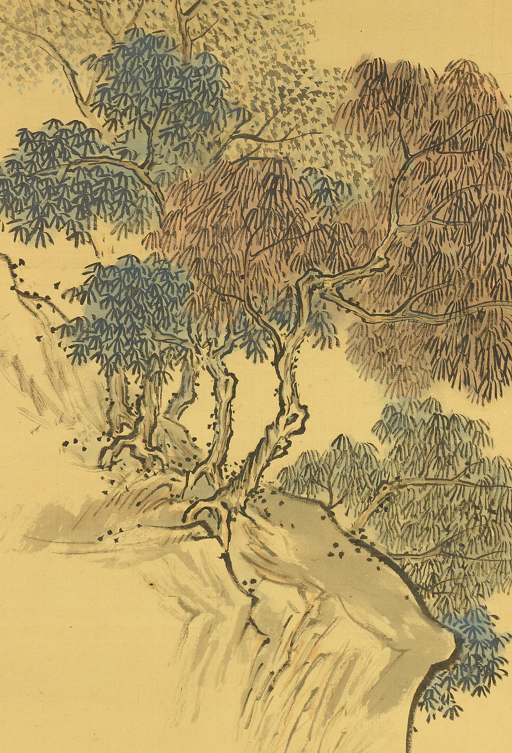 与謝蕪村 Yosa Buson (1716-1784) Japanese antique art kakejiku kakemono wall hanging scroll / Horse and Figure Sansui Landscape RB840 - Image 6