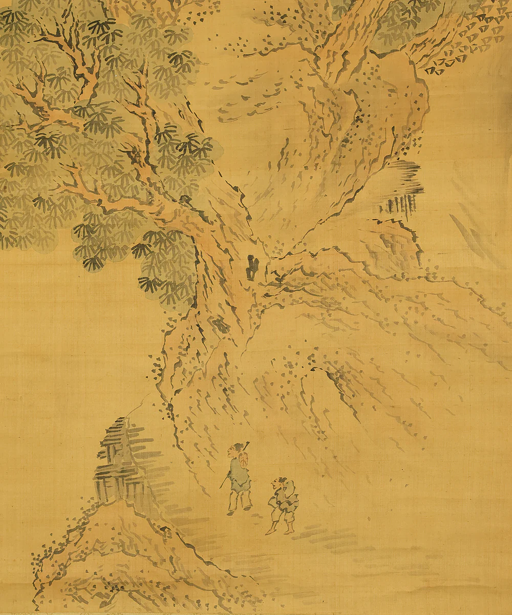 与謝蕪村 Yosa Buson (1716-1784) Japanese antique art kakejiku kakemono wall hanging scroll / Sansui Landscapes Traveller on Mountain Path with Box RD868 - Image 17