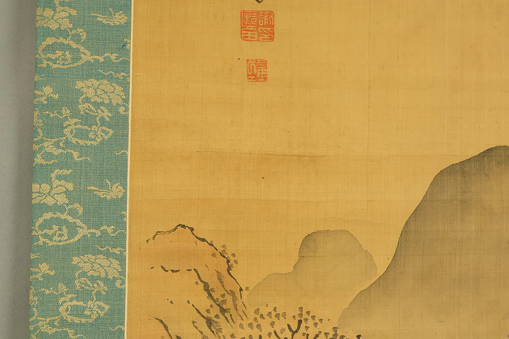 与謝蕪村 Yosa Buson (1716-1784) Japanese antique art kakejiku kakemono wall hanging scroll / Sansui Landscapes Traveller on Mountain Path with Box RD868 - Image 24