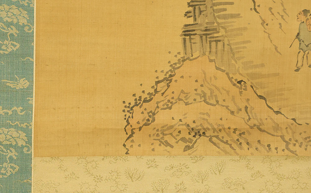 与謝蕪村 Yosa Buson (1716-1784) Japanese antique art kakejiku kakemono wall hanging scroll / Sansui Landscapes Traveller on Mountain Path with Box RD868 - Image 25
