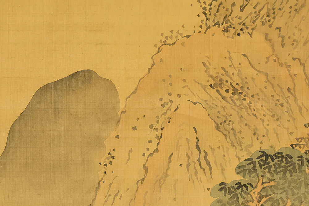 与謝蕪村 Yosa Buson (1716-1784) Japanese antique art kakejiku kakemono wall hanging scroll / Sansui Landscapes Traveller on Mountain Path with Box RD868 - Image 9